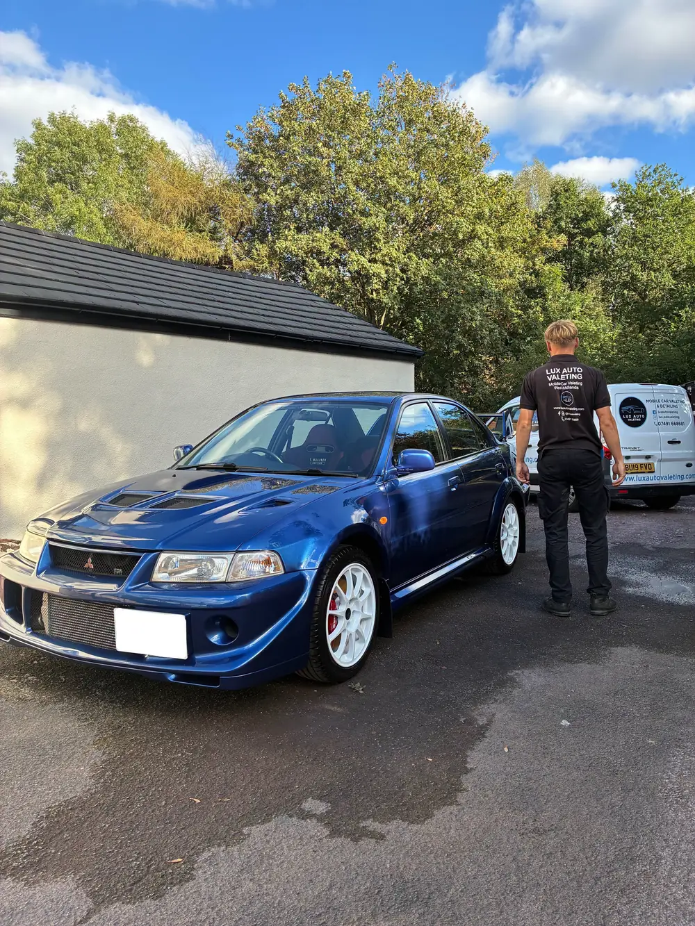 Mitsubishi Evo after a Lux Auto Valeting deep clean detail in Wolverhampton